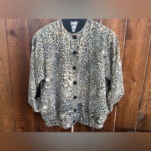 Retro womens Joyce Cheetah Sequin Jacket size 8